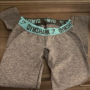 Gymshark Kids Leggings in Gray with Teal Waistband